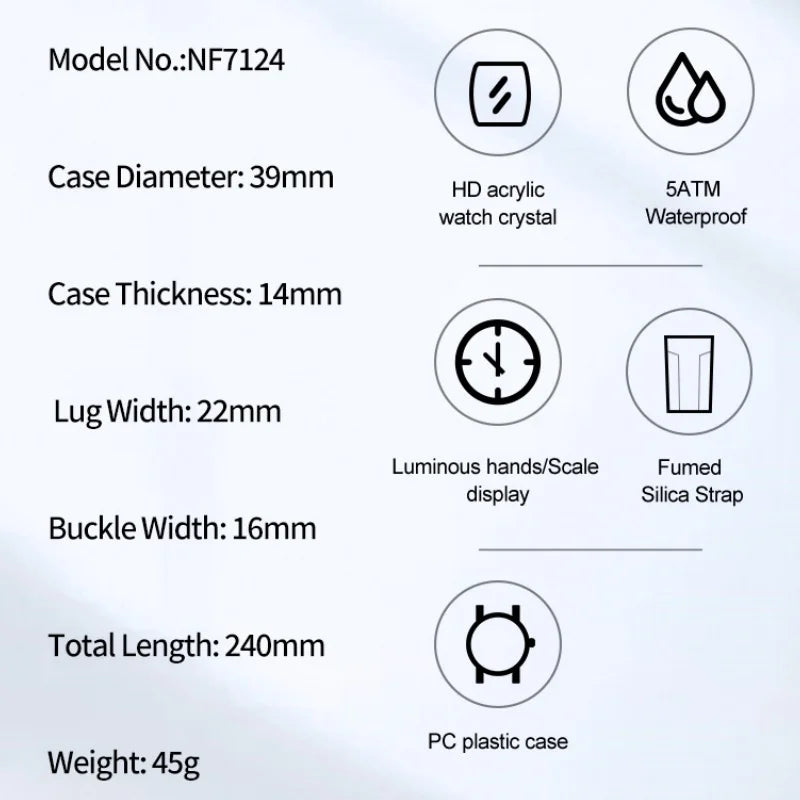 NAVIFORCE Woman's Watch Quartz Calendar 5ATM Waterproof Silica Strap Elegant Ladies Luxury Stylish Simple Wristwatch Gift Box