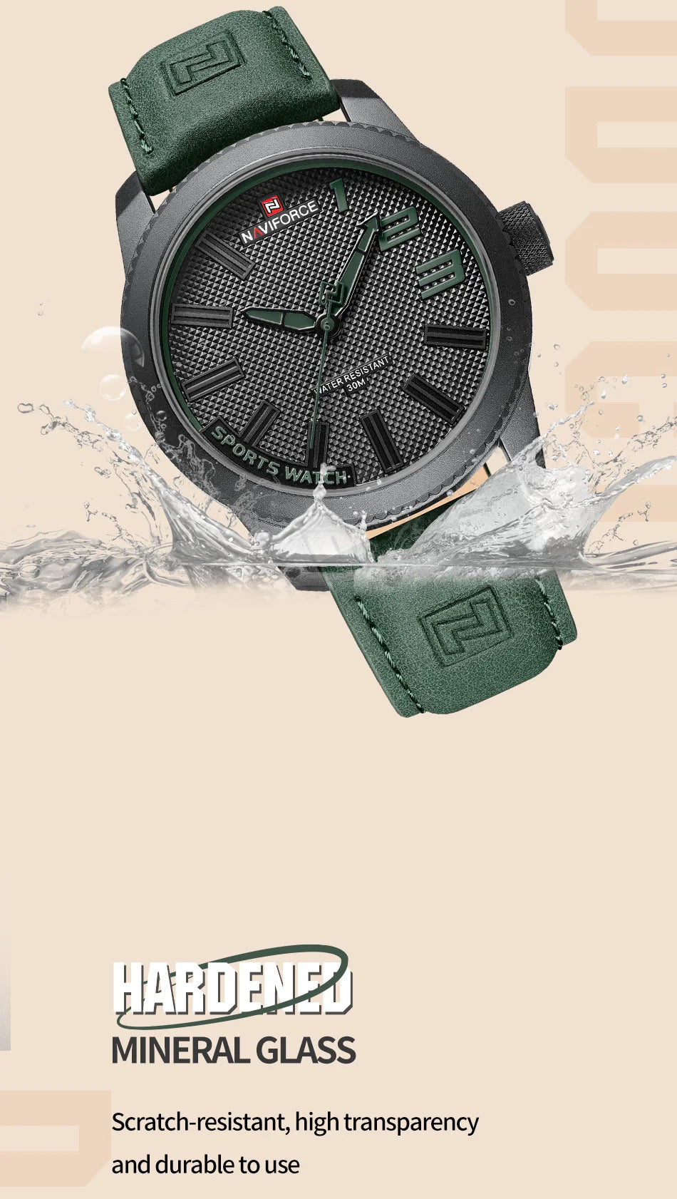 NAVOFORCE 2022 New Watch Men Leather Men's Casual Business Male Watch Waterproof Sport Wristwatch Hot Sale Relogio Masculino