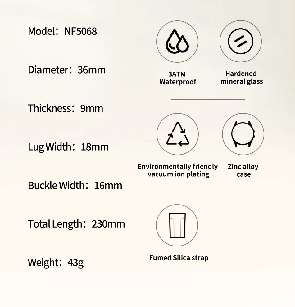 NAVIFORCE Luxury Sport Watch for Women Elegant Waterproof Wristwatch with Comfortable Silicone Strap Fashion Ladies Dress Clock