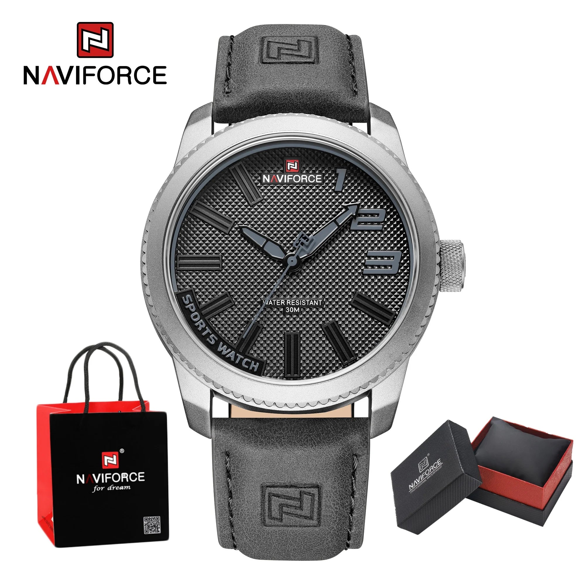 Luxury Brand NAVIFORCE Watch For Men 2025 New Original Leather Fashion Casual Sports Waterproof Quartz Wrist Watch Package Gifts