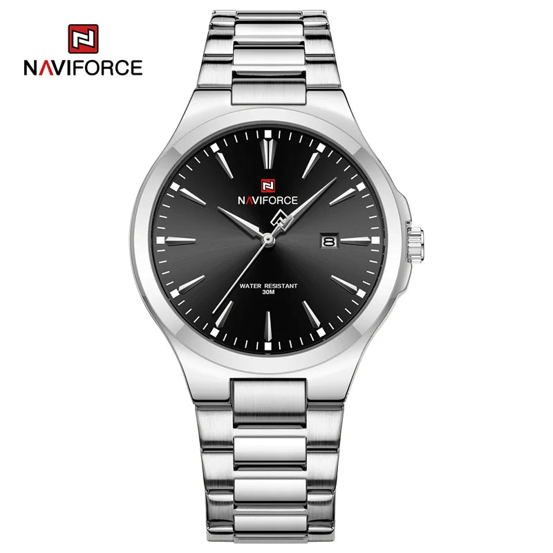 NAVIFORCE Original Fashion Watches for Men Stainless Steel Simple Elegant Clock Male Waterproof Wrist Watch Relogio Masculino