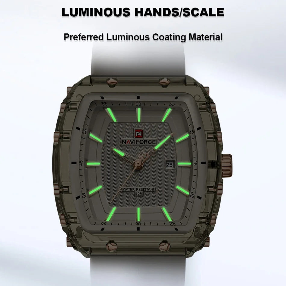 NAVIFORCE Ladies Wristwatches Fashion Comfortable Silicone Strap Date Women's Watches Quality Waterproof Female Luminous Clock