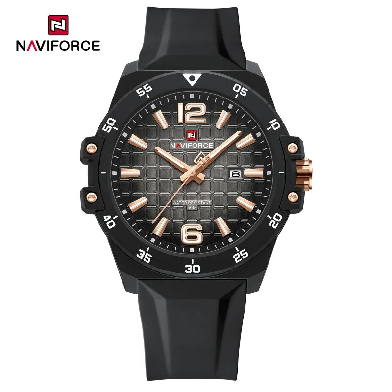 Original Brand NAVIFORCE Fashion Men's Watches Luxury Quartz Sport Silicone Band Wristwatch Waterproof Luminous Clock Male Gift