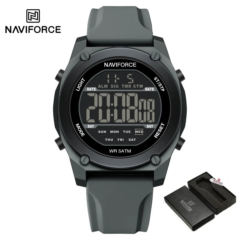 NAVIFORCE Men Digital Watch Sports Fashion Watches Waterproof 50M Man HD Electronic Screen Student Cool Alarm Display Wristwatch