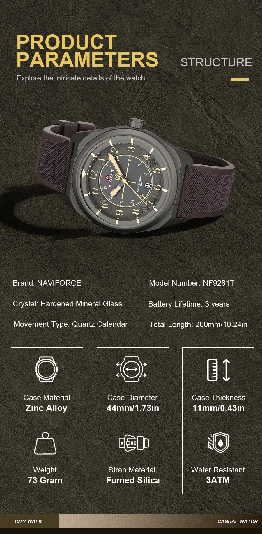 NAVIFORCE Men's Watch 30M Waterproof Quartz Calendar Silicone Strap Luminous Casual Sport Simple Fashion Man Wristwatch Gift Box
