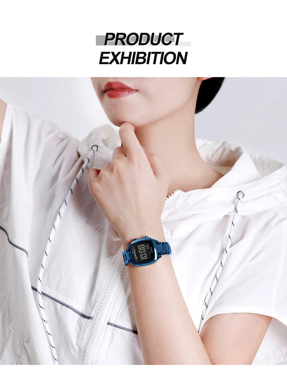 NAVIFORCE 2026 Watches for Women LCD Digital Waterproof Stainless Steel Strap Female Casual Fashion Daily Wear Wristwatch NF5047