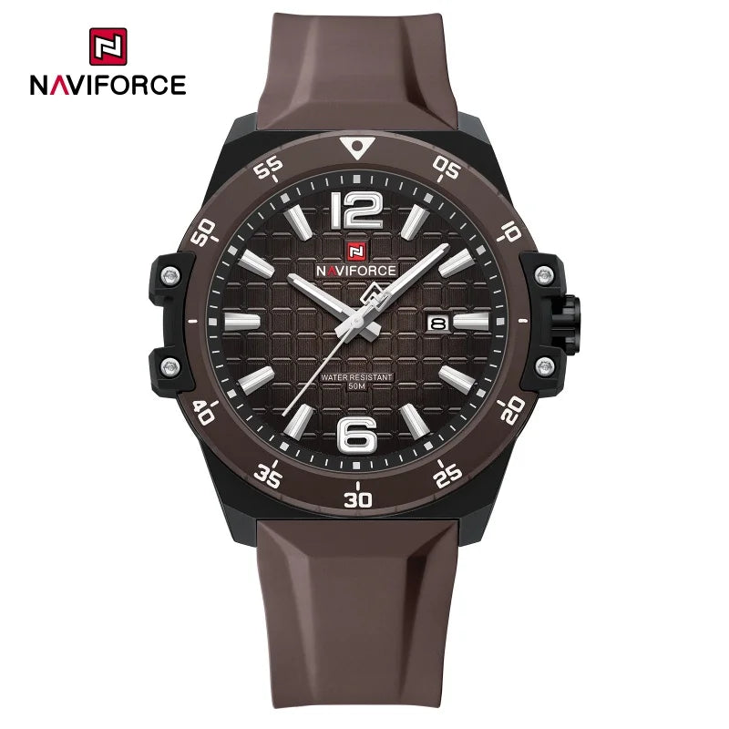 Original Brand NAVIFORCE Fashion Men's Watches Luxury Quartz Sport Silicone Band Wristwatch Waterproof Luminous Clock Male Gift