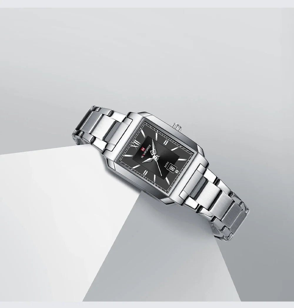 NAVIFORCE Luxury Couple Watch Stainless Steel Lover's Date Watches Quartz WristWatch For Women Men Simple Waterproof Clock Gift