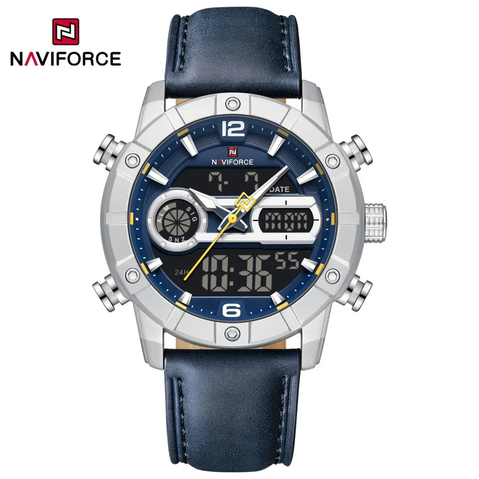 NAVIFORCE Men Watch Fashion Sports Waterproof Alarm Countdown Automatic Calendar Display Luxury Brand Men Original Quartz Watch