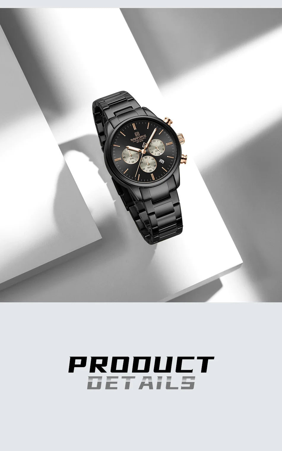 NAVIFORCE 2026 Man's Watch Quartz Chronograph 30M Waterproof Date Display Steel Band Male Fashionable Luxury Wristwatch Gift Box