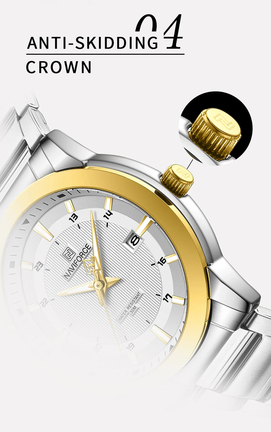 NAVIFORCE Brand New Fashion Casual Men Watch Stainless Steel Water Resistant Calendar Quartz Wristwatches Relogio Masculino 2023
