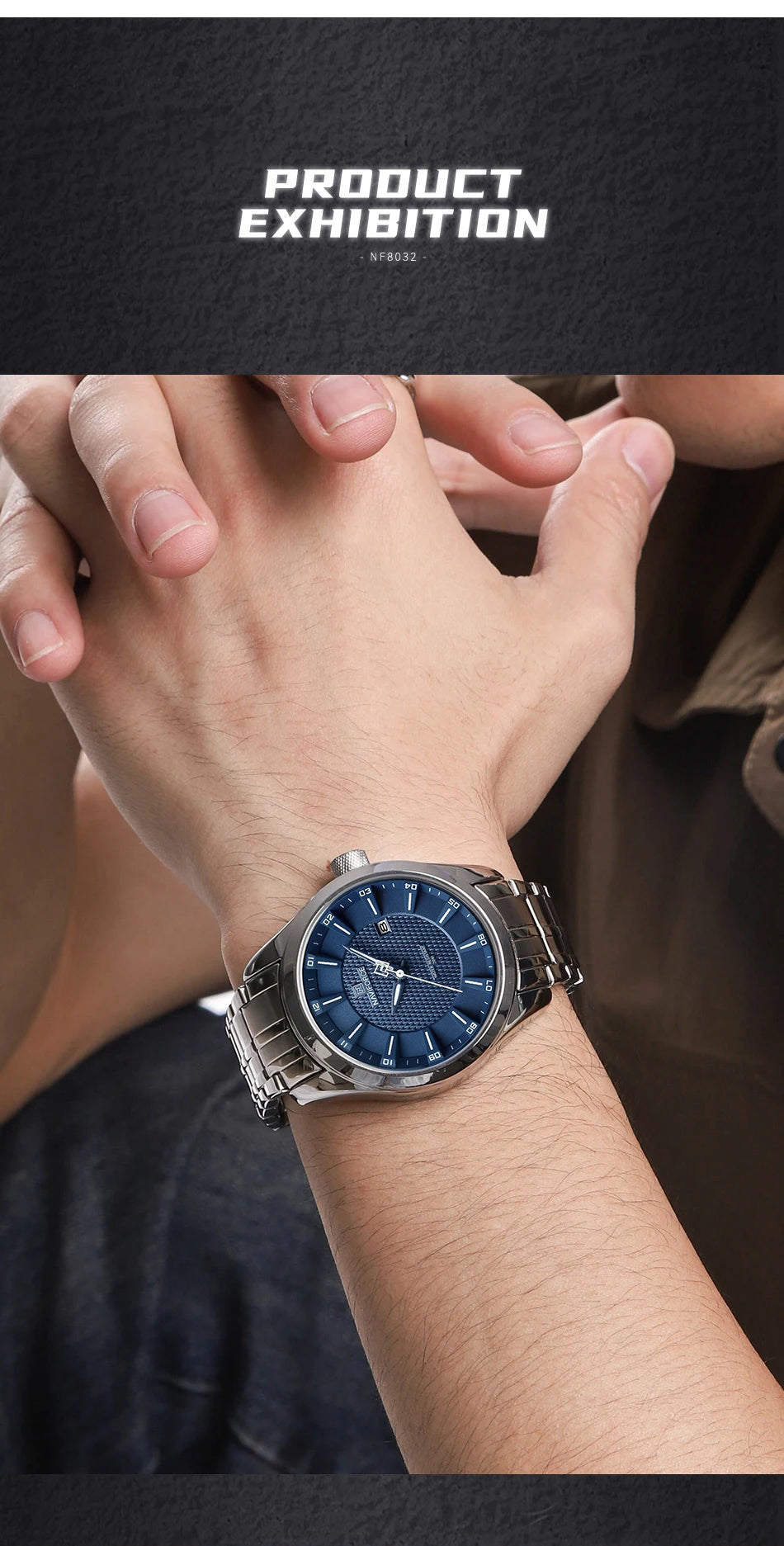 NAVIFORCE New Style Man's Watch Waterproof Quartz Calendar Date Clock Stainless Steel  Male Business Casual Wristwatch Gifts Box