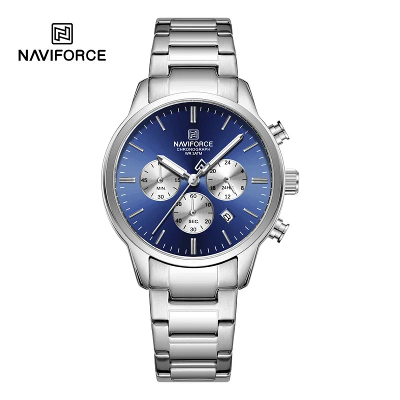 NEW NAVIFORCE Fashion Men's Watch Luxury Waterproof Male Quartz Wristwatch 24 Hour Date Display Male Chronograph Luminous Clock
