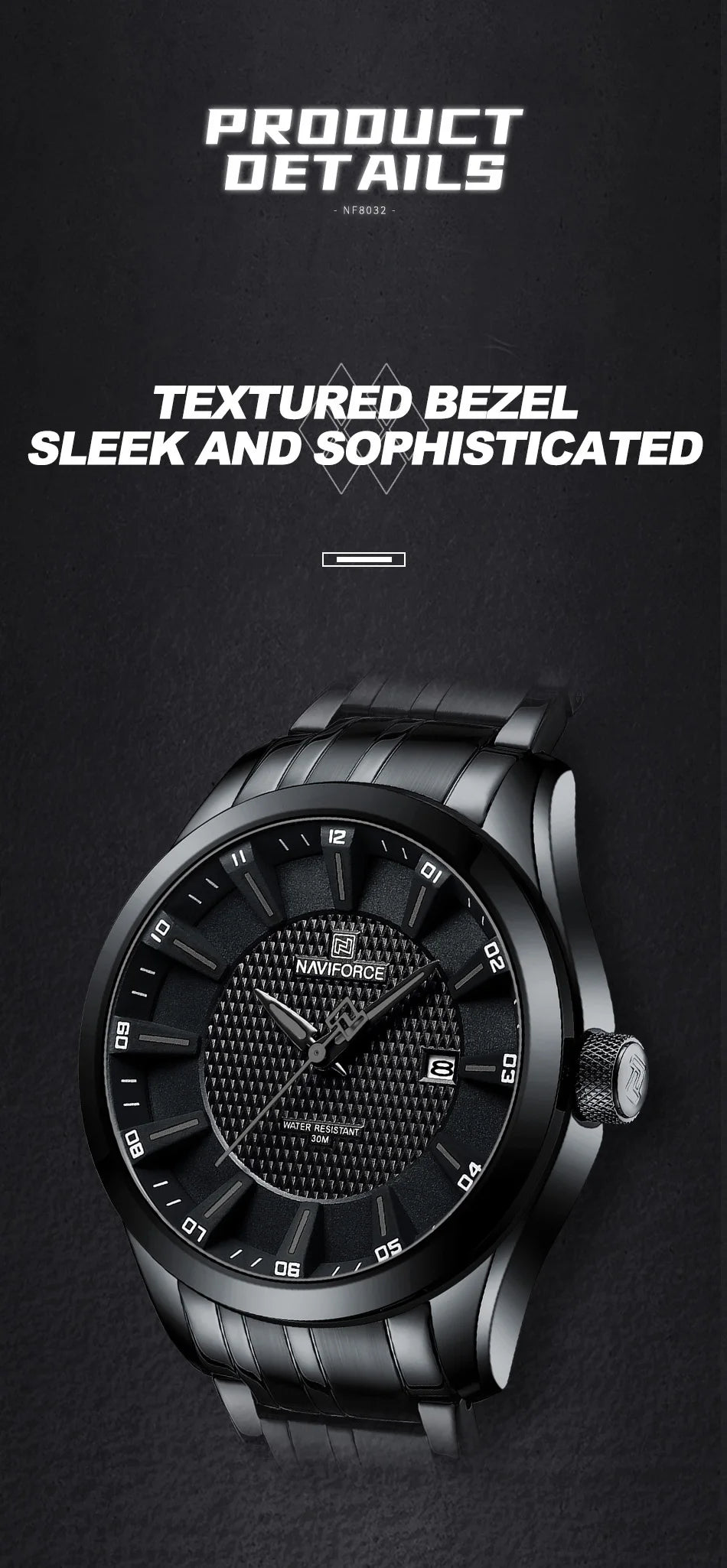 NAVIFORCE New Style Men's Quartz Business Watch Waterproof Sports Casual Stainless Steel Strap Men Date Clock Relogio Masculino