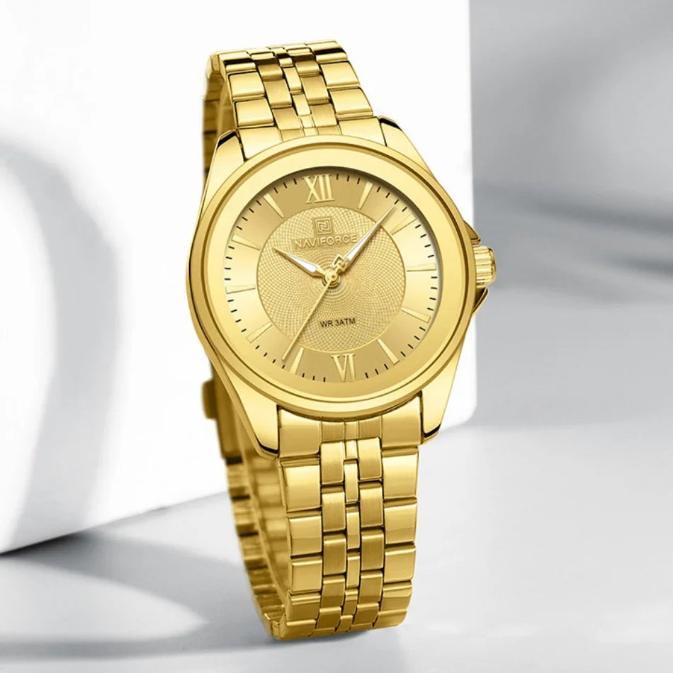 NAVIFORCE Women Watches Ladies Creative Watch Stainless Strap New Fashion Charm Quartz 30m waterproof Wristwatches Female Clock