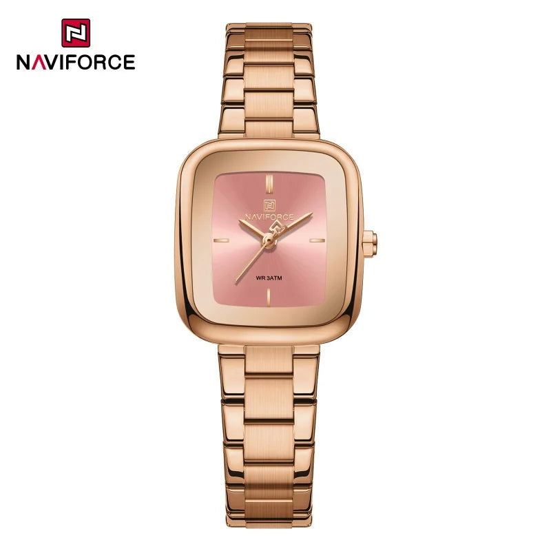 NAVIFORCE Unique Square Watches for Women 30M Waterproof Women's Stainless Steel Watches Sports Fashion Ultra Light Girls' Watch