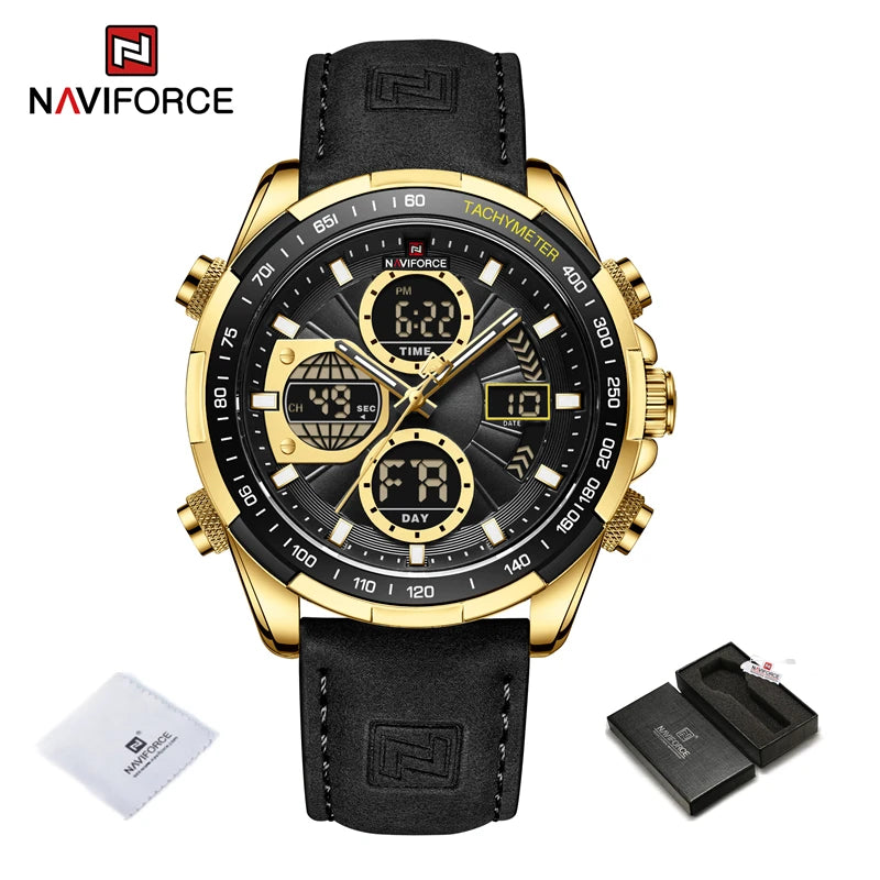 NAVIFORCE Military Watches for Men Luxury Sport Chronograph Alarm WristWatch Waterproof Quartz Big Clock Digital Male Watch