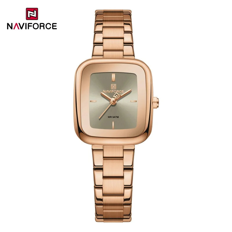 NAVIFORCE Unique Square Watches for Women 30M Waterproof Women's Stainless Steel Watches Sports Fashion Ultra Light Girls' Watch