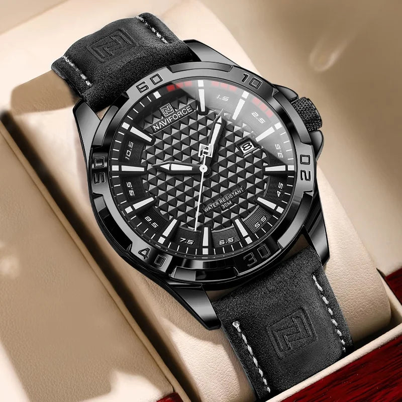 Original Brand Naviforce High Quality Men's Watches Leather Strap Male Waterproof Wristwatch Quartz Date Clock RelogioMasculino