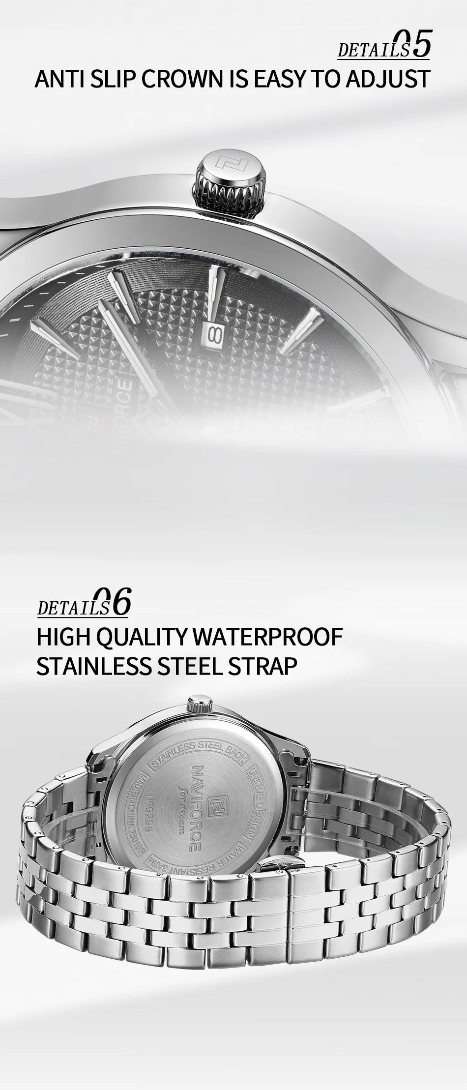 New Style NAVIFORCE Ultra Thin 9mm Minimalist Fashion Quartz Watch for Men Steel Band Auto Date Male Waterproof GIft Wristwatch