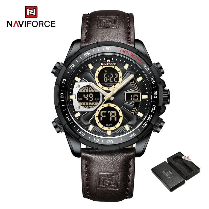 NAVIFORCE Men's Military Watch Multifunction Chronograph Sports 3ATM Waterproof with Alarm Day And Date Display Male Gifts Clock