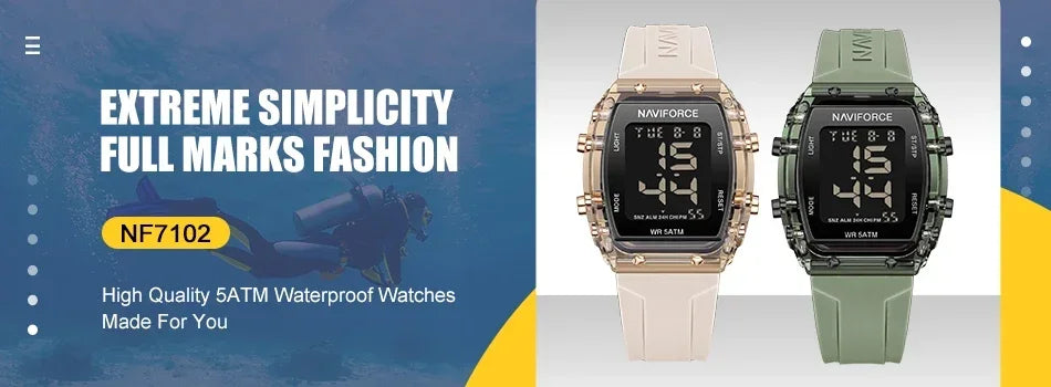 NAVIFORCE Men's Watch PC Material Analog LCD Digital Display Sport Waterproof Quartz Wristwatch Date Chronograph Luminous Clock