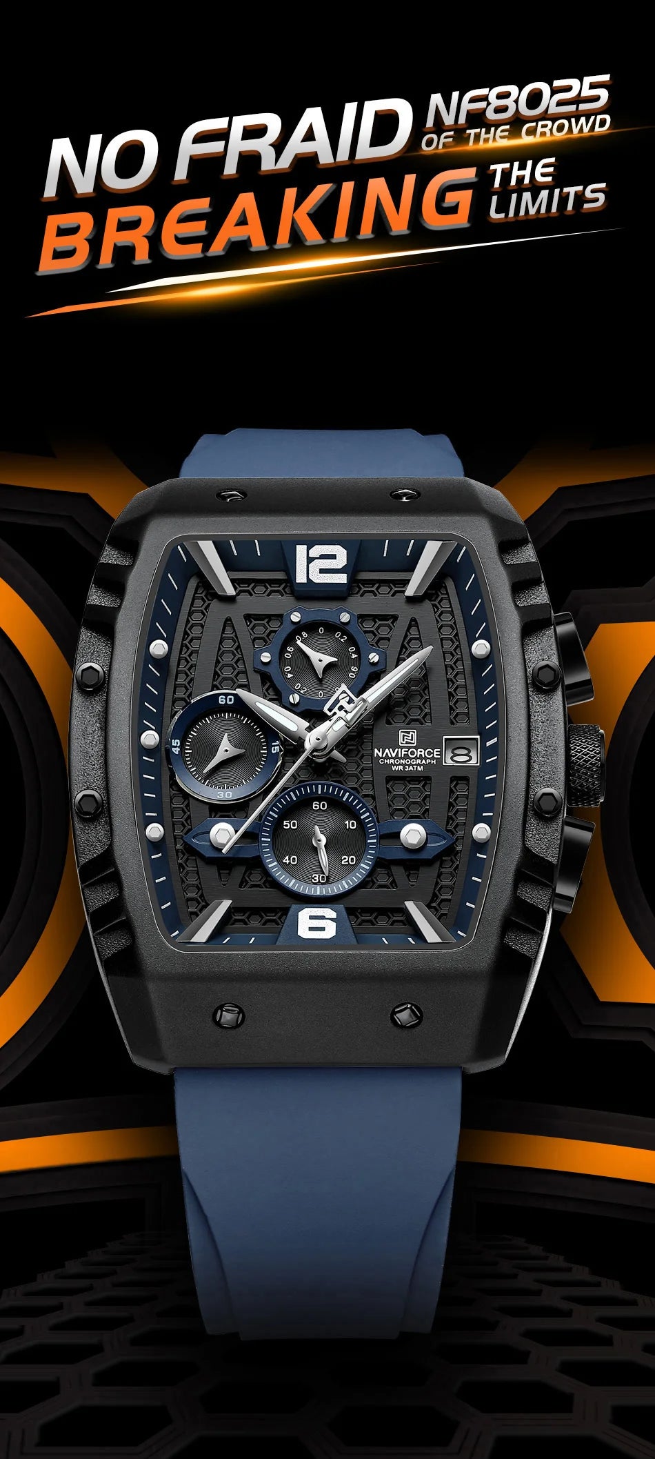 2024 Top Brand NAVIFORCE New Men Luxury Watches Chronograph Sport Quartz Wristwatch Waterproof Luminous Date Clock Reloj Hombre