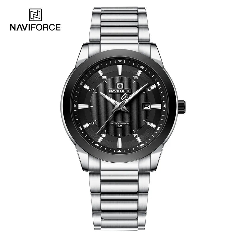 NAVIFORCE Brand New Fashion Casual Men Watch Stainless Steel Water Resistant Calendar Quartz Wristwatches Relogio Masculino 2023