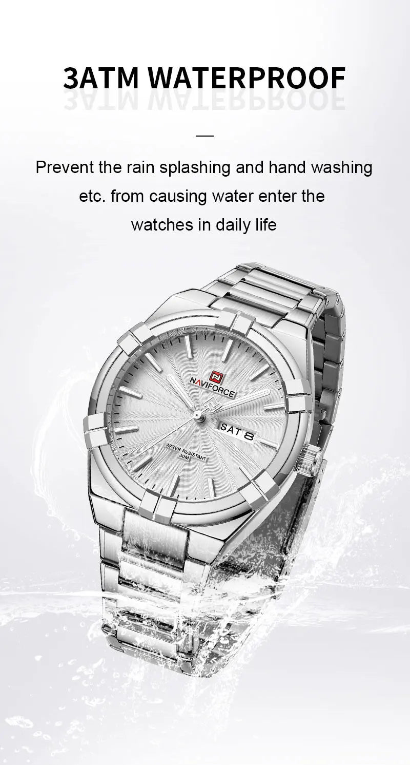 2023 Top Brand NAVIFORCE Men's Watches Fashion Casual Quartz Wristwatch Stainless Steel Waterproof Clock Relogio Masculino