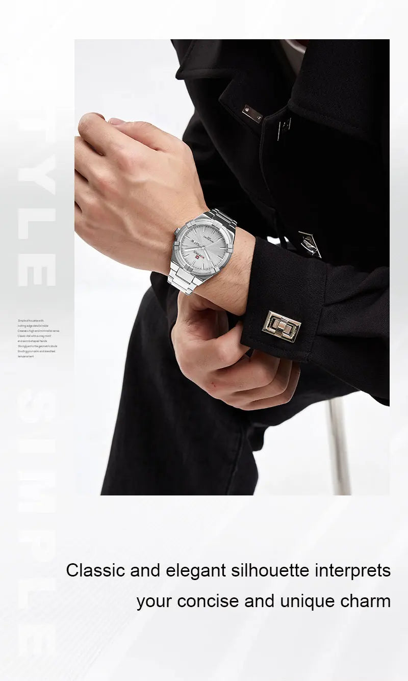 2023 Top Brand NAVIFORCE Men's Watches Fashion Casual Quartz Wristwatch Stainless Steel Waterproof Clock Relogio Masculino