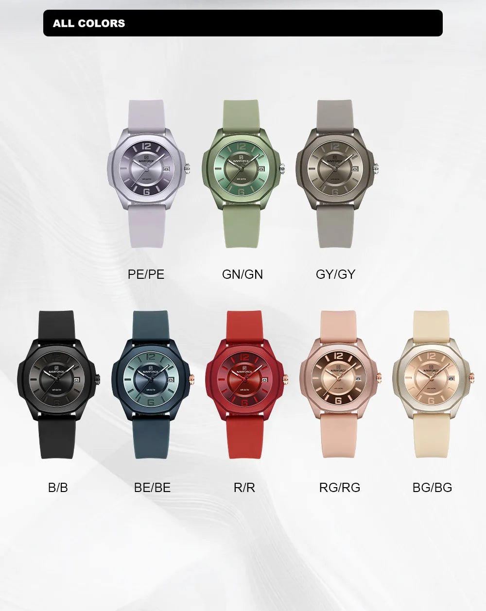 High Quality NAVIFORCE Women's Luxury Elegant Quartz Watch Simple Style Silicone Strap 3ATM Waterproof Wristwatches Reloj Mujer