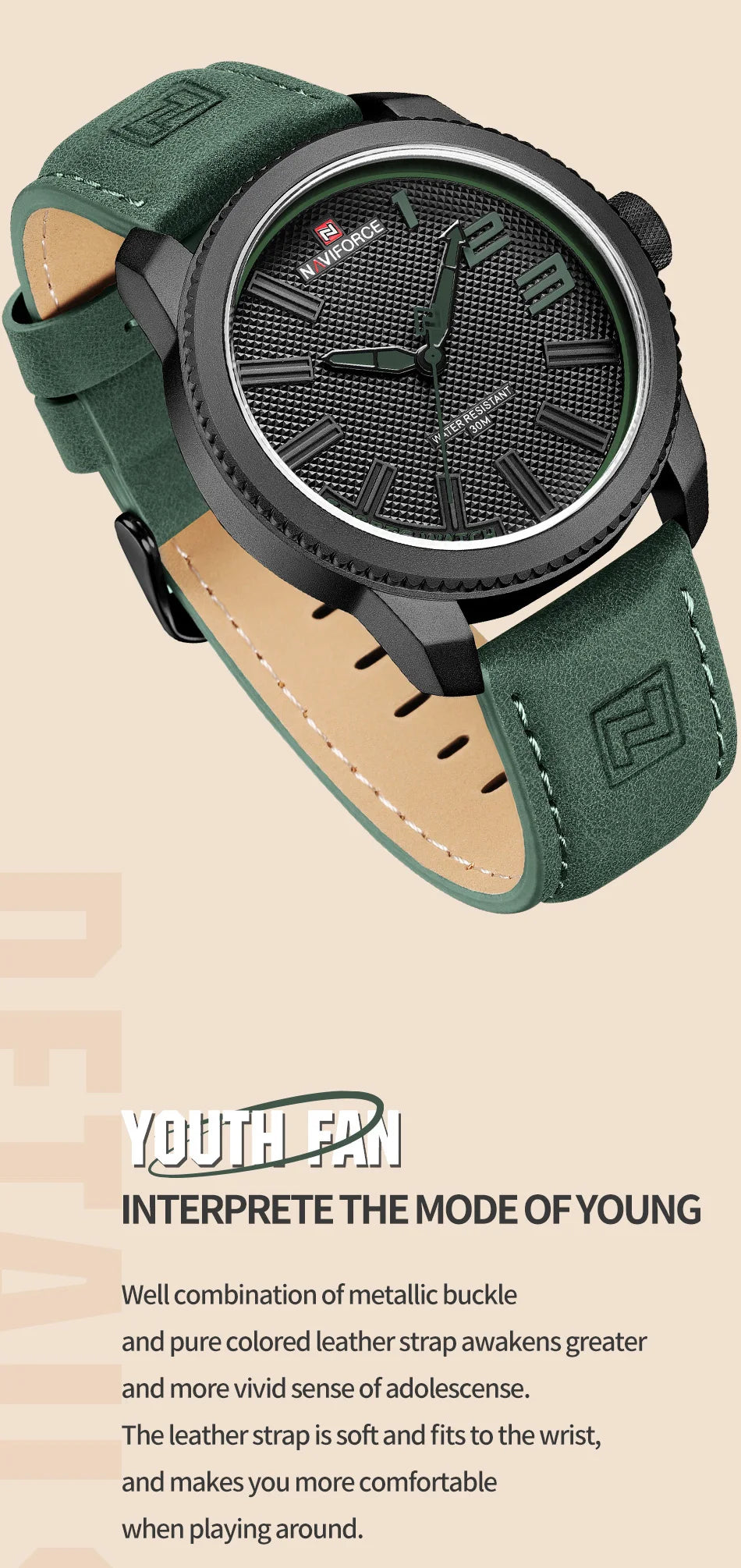 NAVOFORCE 2022 New Watch Men Leather Men's Casual Business Male Watch Waterproof Sport Wristwatch Hot Sale Relogio Masculino