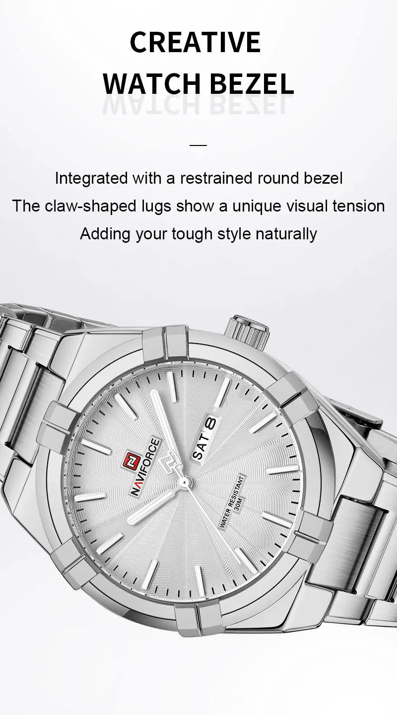 2023 Top Brand NAVIFORCE Men's Watches Fashion Casual Quartz Wristwatch Stainless Steel Waterproof Clock Relogio Masculino