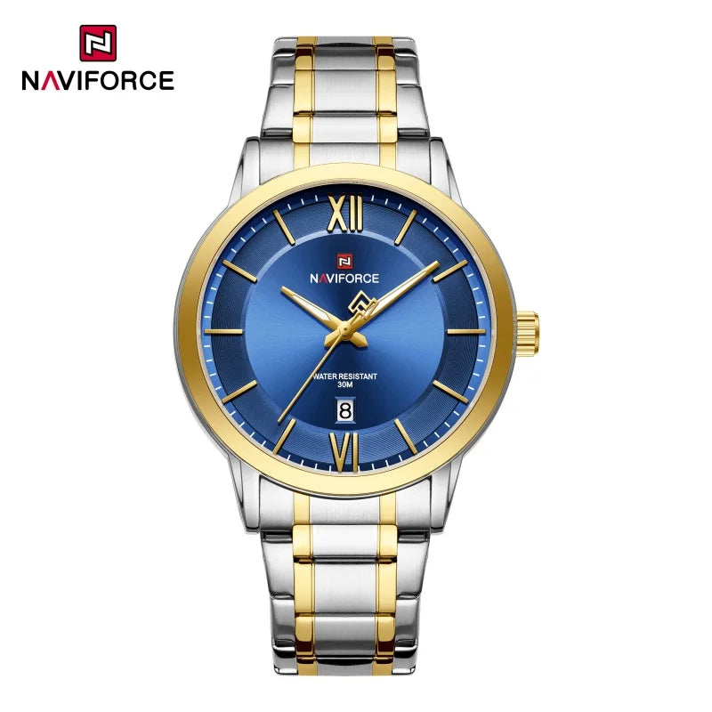 NAVIFORCE Original Watches for Men Military Sports Calendar Clock Luxury Waterproof Quartz Steel Strap WristWatch Reloj Hombre