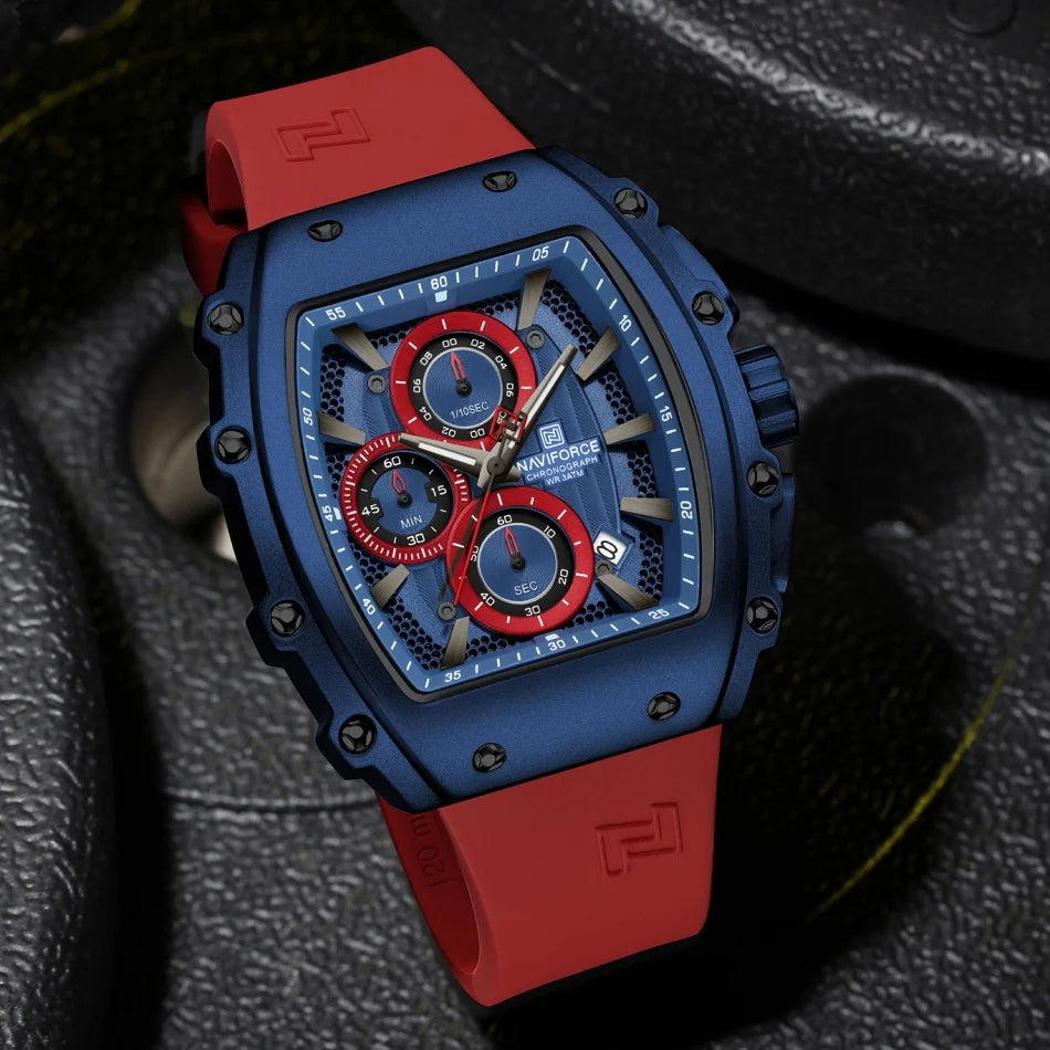 NAVIFORCE Luxury Men's Watch Quartz 30M Waterproof Chronograph Bucket with Night Light Display Sports Business Relogio Masculino