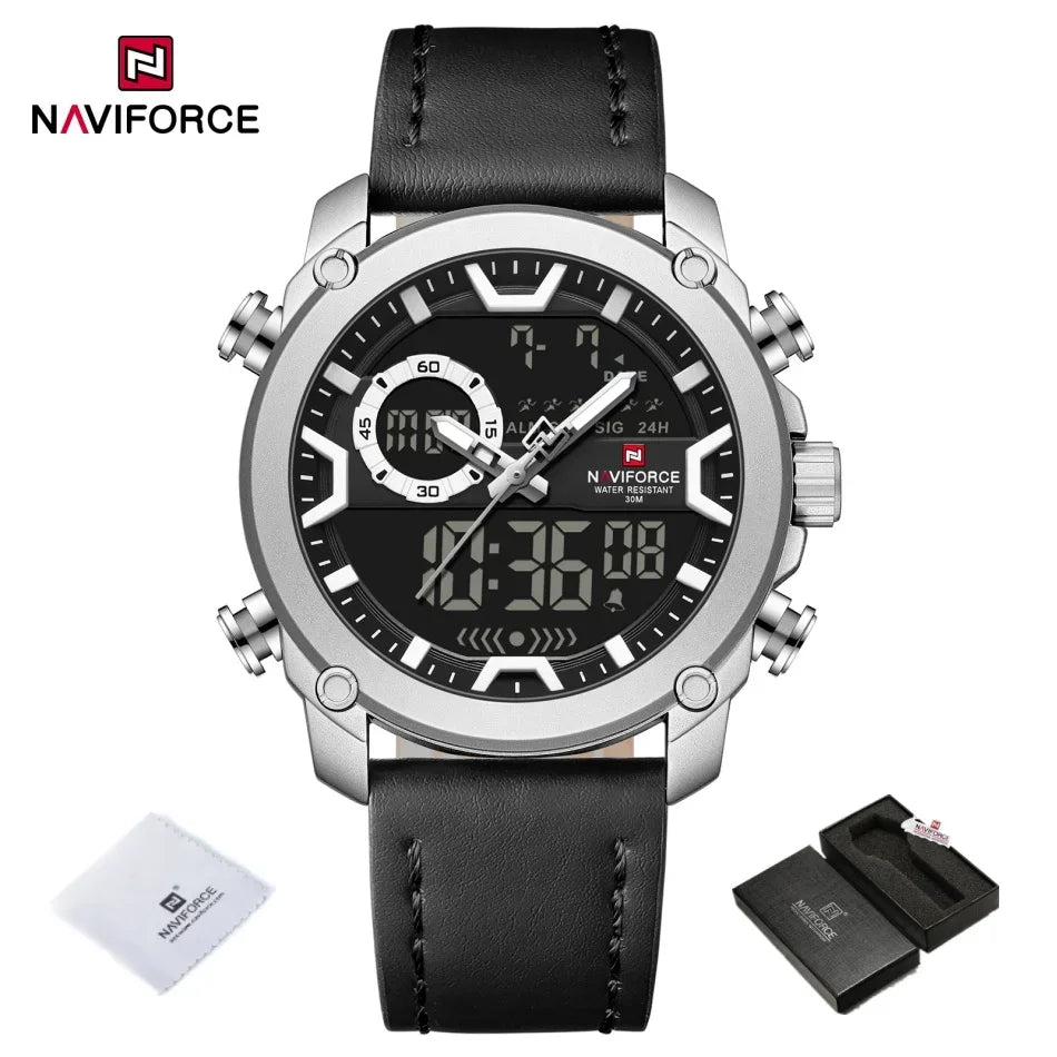 New NAVIFORCE Brand Watch Men Genuine Sports Watches Men's Army Military Quartz Wristwatch Chronograph Male Date and Date Clock