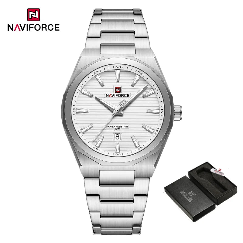 NAVIFORCE Fashion Waterproof Quartz Wristwatch Luminous Point Men Watch Date Display Sports Clock Man Watches Relogio Masculino