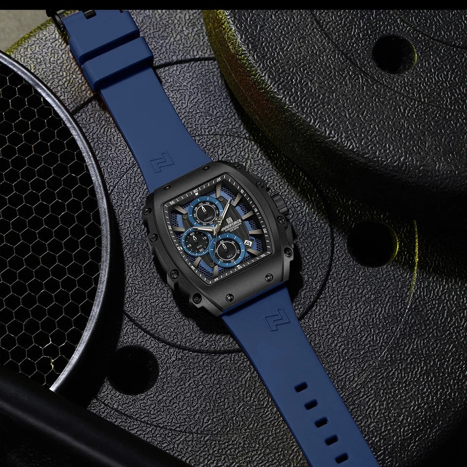 NAVIFORCE Men's Watch Quartz Chronograph Waterproof Date Display Steel Band Hot Business Fashion Casual Sports Male Gifts NF8070