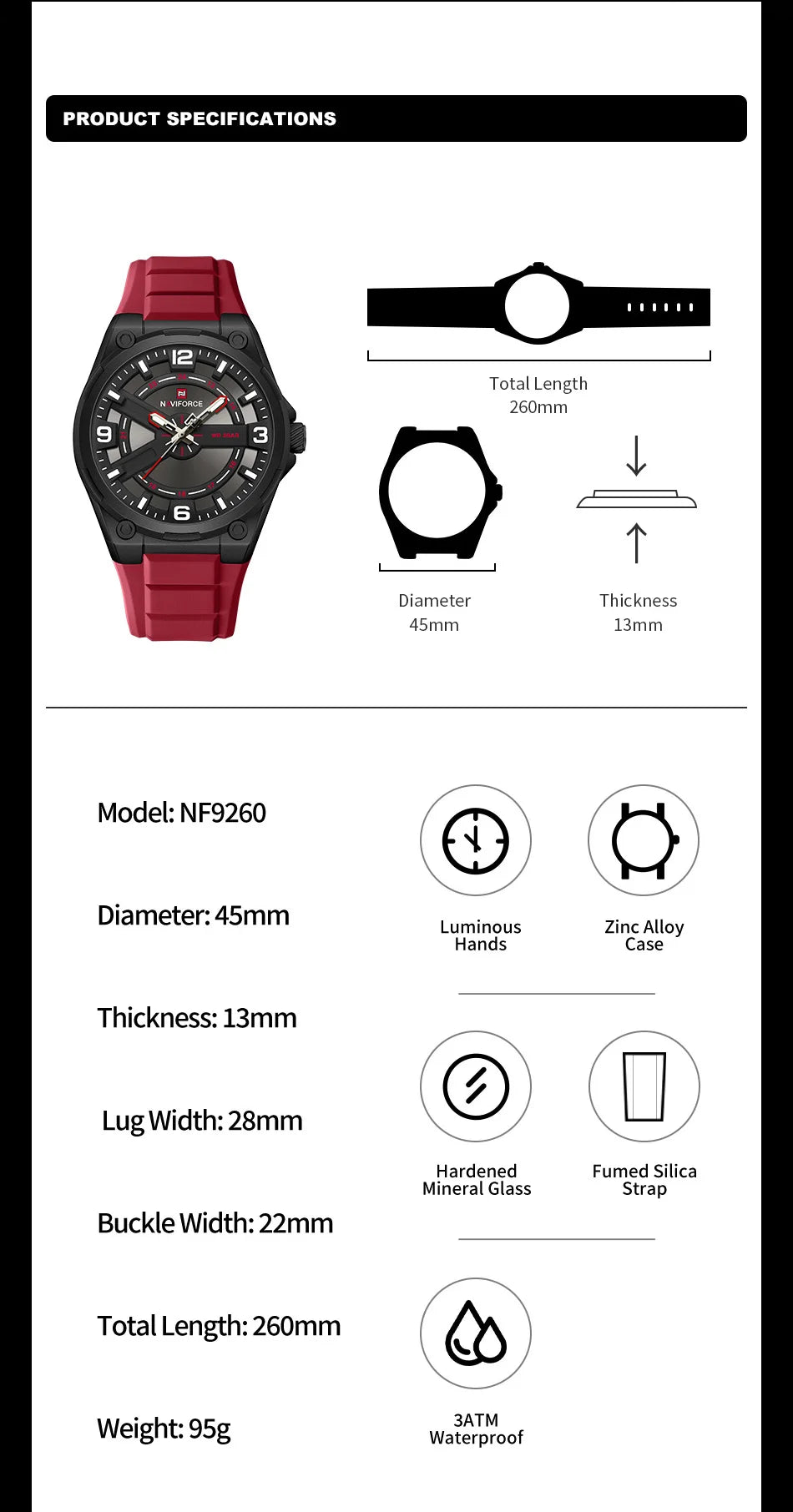 NAVIFORCE Vintage Men Watch Luxury Quartz Wristwatch Waterproof watches Fashion Style Retro Silicone Men Watch Relogio Masculino